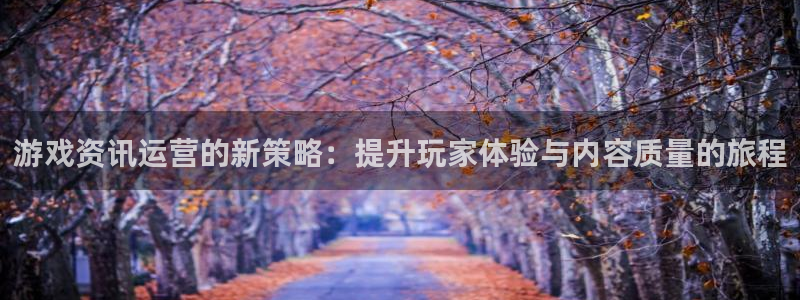 优贝娱乐平台：游戏资讯运营的新策略：提升玩家体验与内容质量的